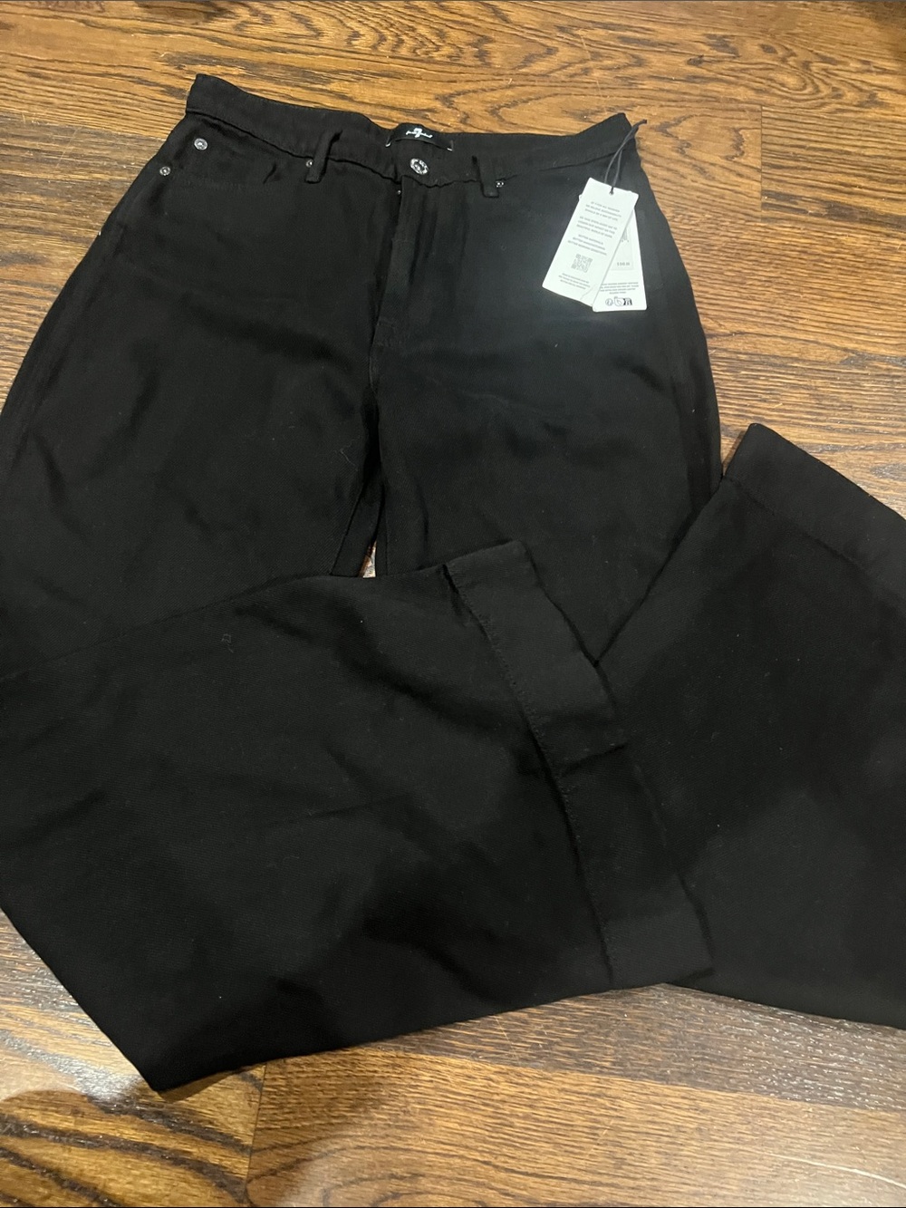 7 For All Mankind Black Wide-Leg Flare Jeans